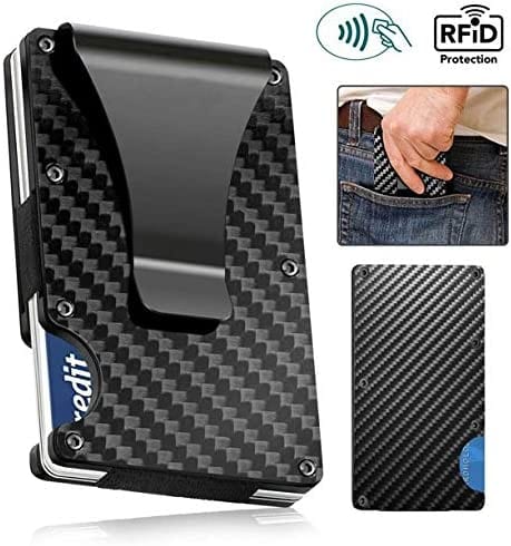 Dubkart Wallets Thin Metal RFID Wallet Blocking Card Money Wallet Carbon Fiber