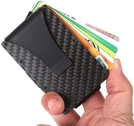 Dubkart Wallets Thin Metal RFID Wallet Blocking Card Money Wallet Carbon Fiber