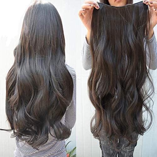 Dubkart Wigs Clip On Natural Black Brazilian Hair Wig