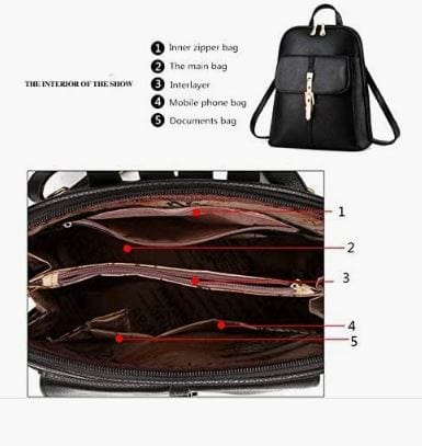 DubKart Women's Casual Travel Shoulder Backpack Bag European American Style