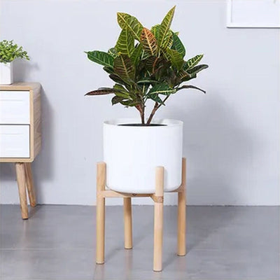 Dubkart Wood Frame Flower Plant Pot Set White 30 cms