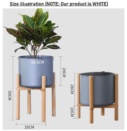 Dubkart Wood Frame Flower Plant Pot Set White 30 cms