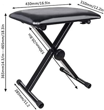 Dubkart X-Style Foldable Bench Stool for Piano Keyboard