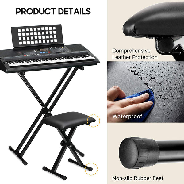 Dubkart X-Style Foldable Bench Stool for Piano Keyboard