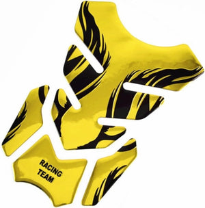 DubKart Yellow Gold Motorcycle Fuel Tank Pad Sticker 3D Decal