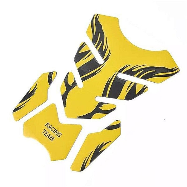 DubKart Yellow Gold Motorcycle Fuel Tank Pad Sticker 3D Decal