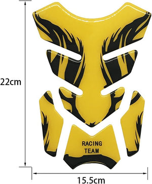 DubKart Yellow Gold Motorcycle Fuel Tank Pad Sticker 3D Decal