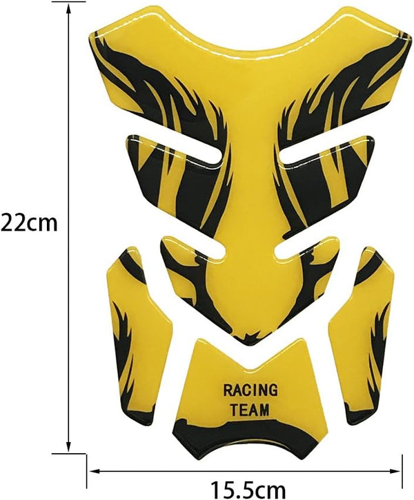 DubKart Yellow Gold Motorcycle Fuel Tank Pad Sticker 3D Decal