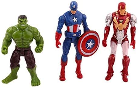 6 PCS Marvel DC Avengers SuperHero Incredible Hulk Iron Man Batman Superman Captain America Thor Action Figure Toy Set Cake Toppers Return Party Favors