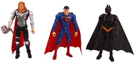 6 PCS Marvel DC Avengers SuperHero Incredible Hulk Iron Man Batman Superman Captain America Thor Action Figure Toy Set Cake Toppers Return Party Favors